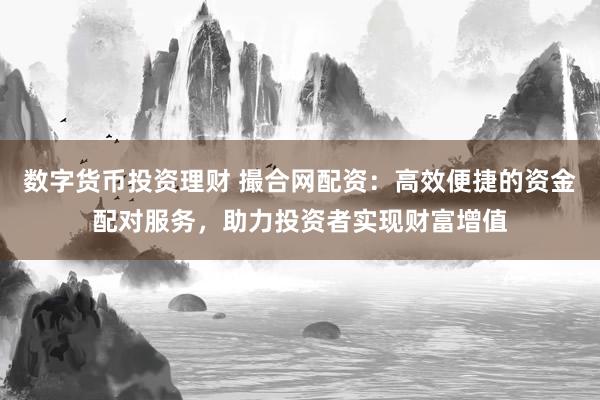数字货币投资理财 撮合网配资：高效便捷的资金配对服务，助力投资者实现财富增值