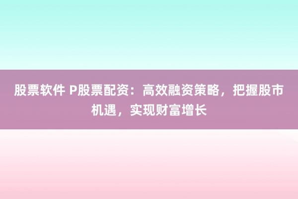 股票软件 P股票配资：高效融资策略，把握股市机遇，实现财富增长