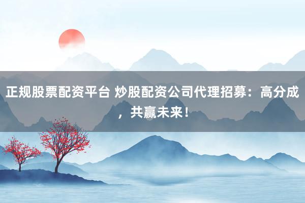正规股票配资平台 炒股配资公司代理招募：高分成，共赢未来！