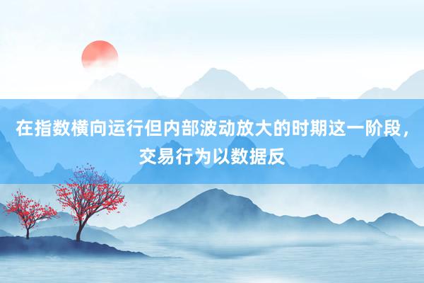 在指数横向运行但内部波动放大的时期这一阶段，交易行为以数据反