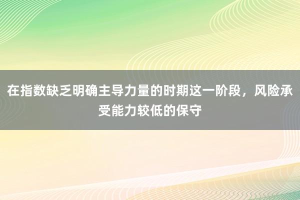 在指数缺乏明确主导力量的时期这一阶段，风险承受能力较低的保守