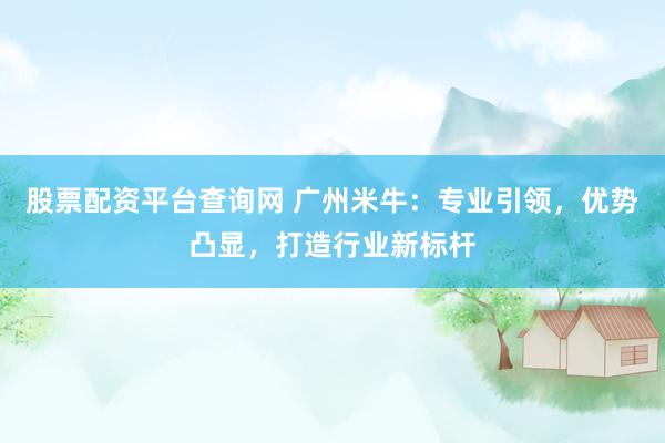 股票配资平台查询网 广州米牛：专业引领，优势凸显，打造行业新标杆